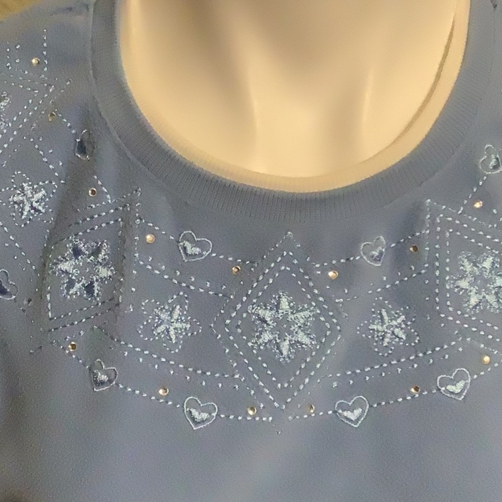 ALFRED DUNNER BLUE SWEATSHIRT - Picture 2 of 5